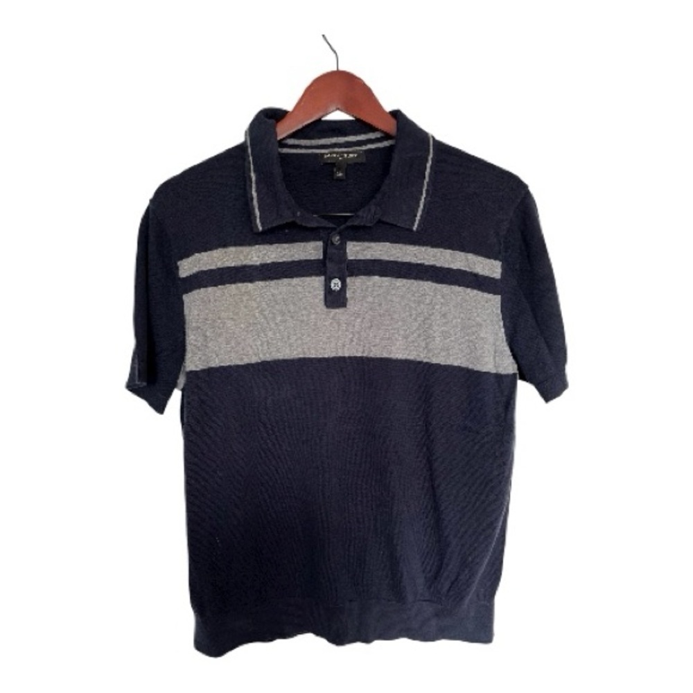 Banana Republic Men's Polo Shirt in Navy and Gray